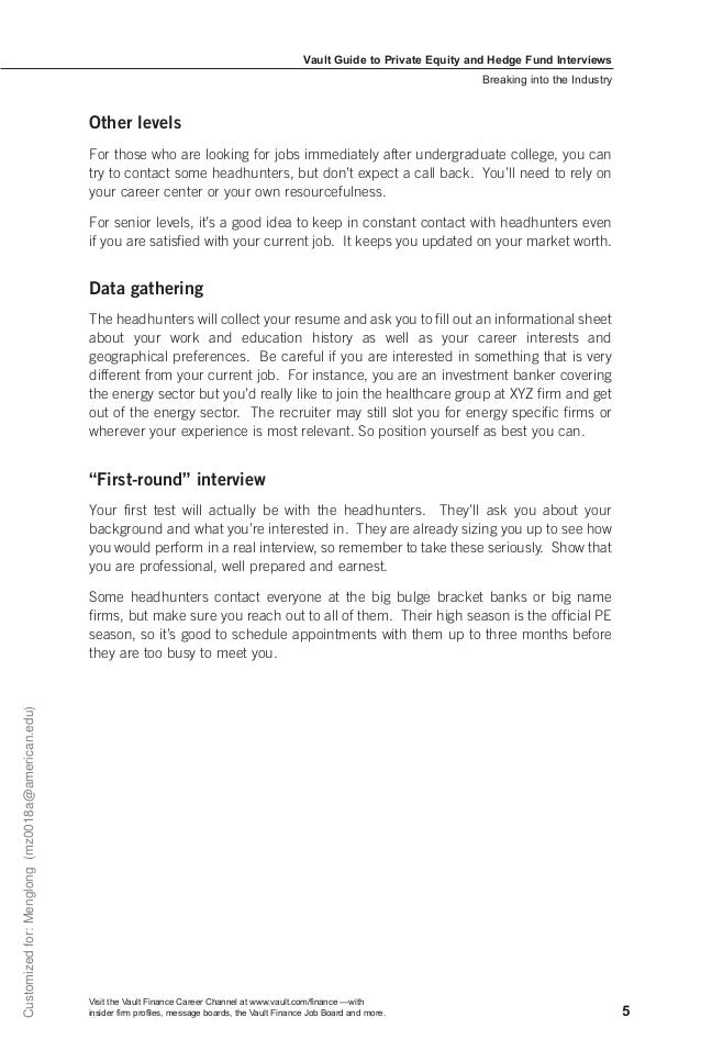Vault Guide To Private Equity Pdf